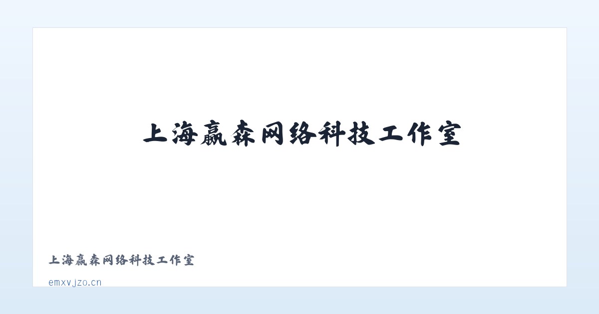 上海赢森网络科技工作室 主图